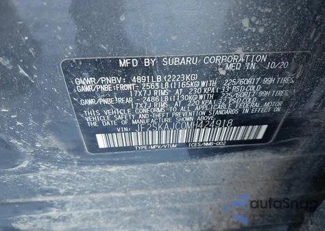 2021 Subaru Forester Premium from USA, damaged, VIN JF2SKAJC0MH424918